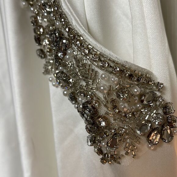 BRIDAL Gown Ieena for Mac Duggal OFF THE SHOULDER EMBELLISHED SATIN Size 2 NWT - Picture 11 of 11